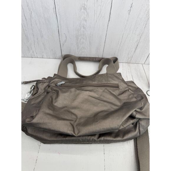 Kipling Elysia Metallic Brown Gold Pewter Bag Crossbody Purse Plush Gorilla - Picture 8 of 11